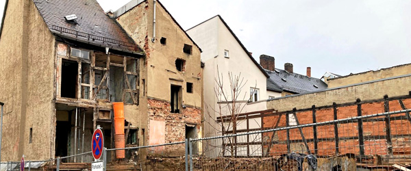 Blick von der Uhlandstraße auf den Rückbau. | © Foto: Ilona Berger (OTZ)