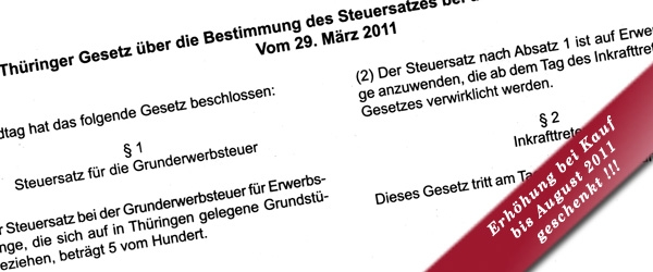 TannCAPITAL verschenkt Grunderwerbsteuererhöhung für Immobilienkäufer